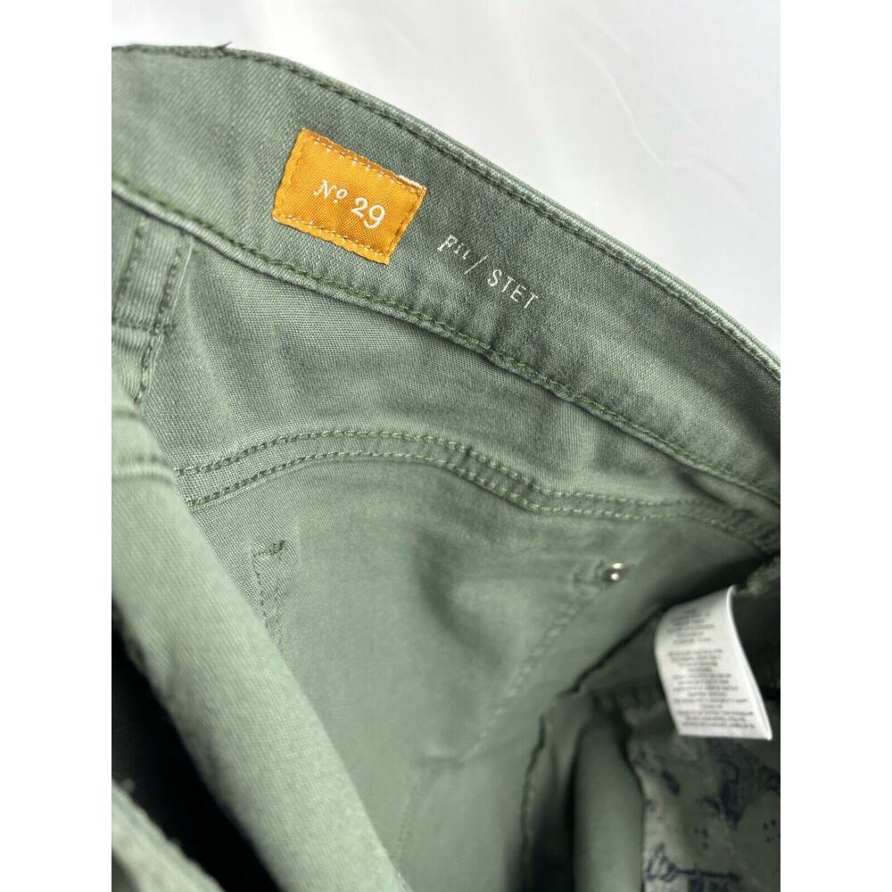 Pilcro And The Letterpress Stet Fit Skinny Jeans Size 29 Green Slit Ankle Casual - Picture 9 of 12